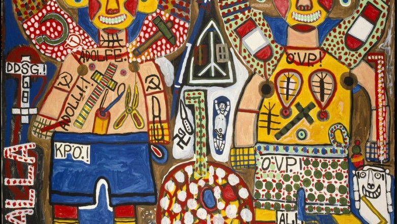 August Walla, Zwei Engel, 1986, © Privatstiftung - Künstler aus Gugging August Walla, Zwei Engel, 1986, © Privatstiftung - Künstler aus Gugging