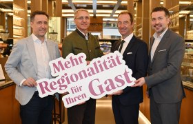 V.l.n.r.: WK Wien Markus Grießler, Johann Tröber, Mario Pulker & Wienerwald GF Michael Wollinger , © Sonja Pohl