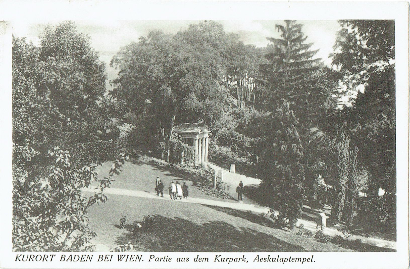 Kurpark Mozarttempel 1924, Baden bei Wien