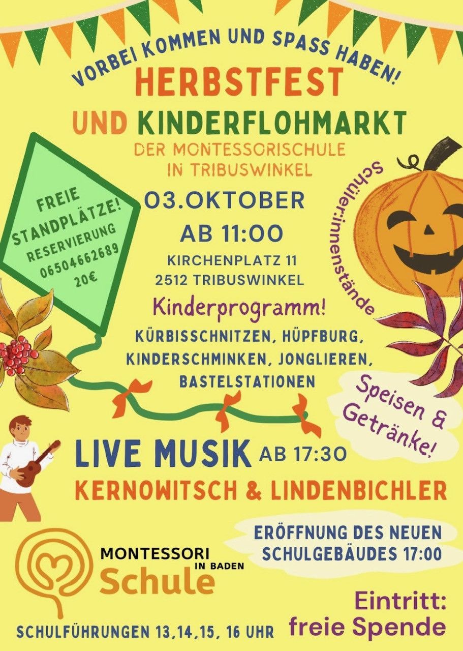 Herbstfest & Kinderflohmarkt Montessori Schule Tribuswinkel