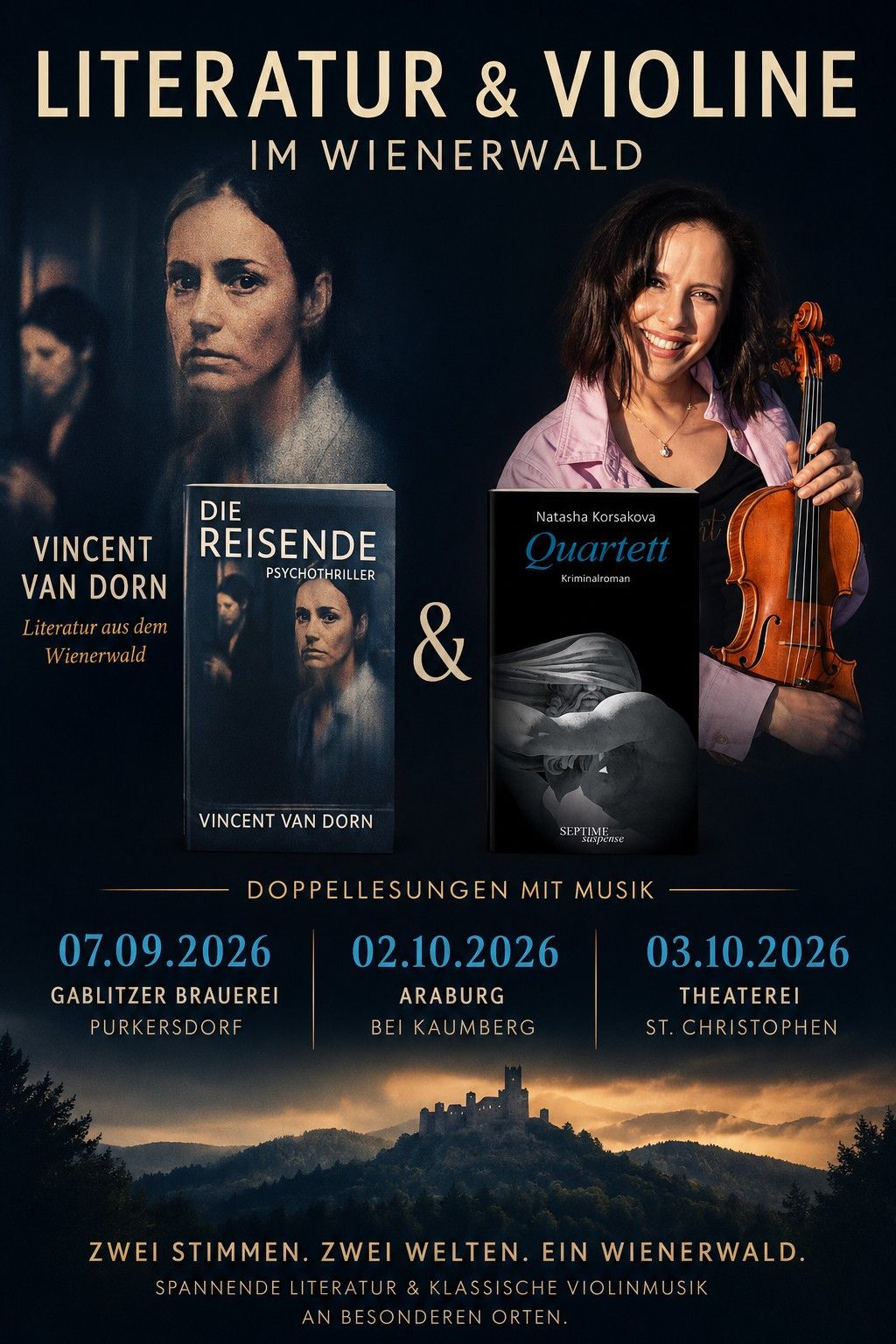 Doppellesung Natasha Korsakova und Vincent van Dorn
