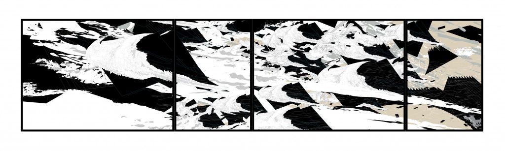 Kamen Startchev, Intrusion from the east, digital print, 110 x 450 cm, 2025