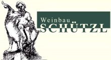 Logo von Weinbau Schützl mit einer Skulptur und Text.