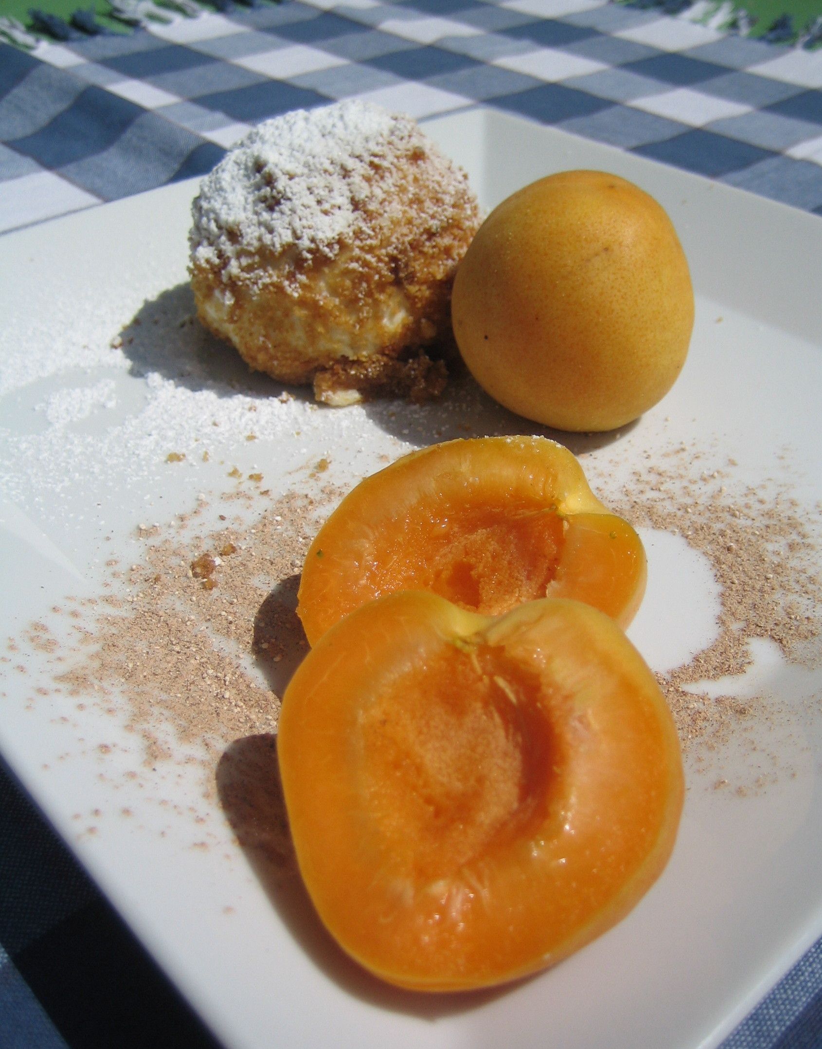 Homemade apricot dumplings