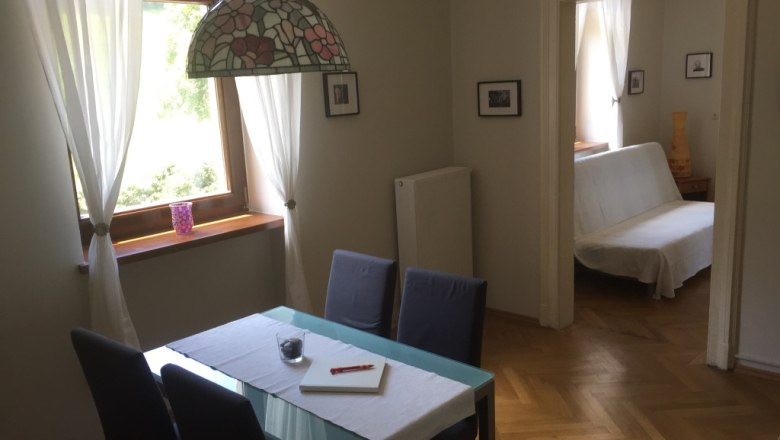 Breakfast place in the former railroad attendant's apartment, &copy; M. Schorn