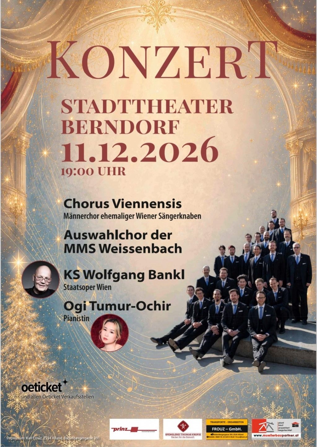 Konzertplakat: Advent Konzert d. Chorus Viennensis in Berndorf