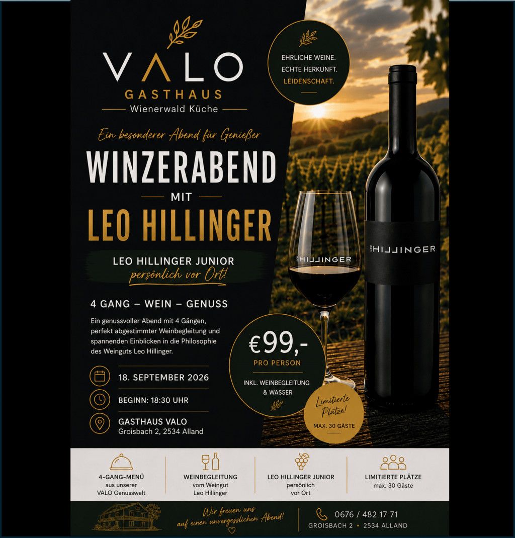 Winzerabend im Valo mit Leo Hillinger