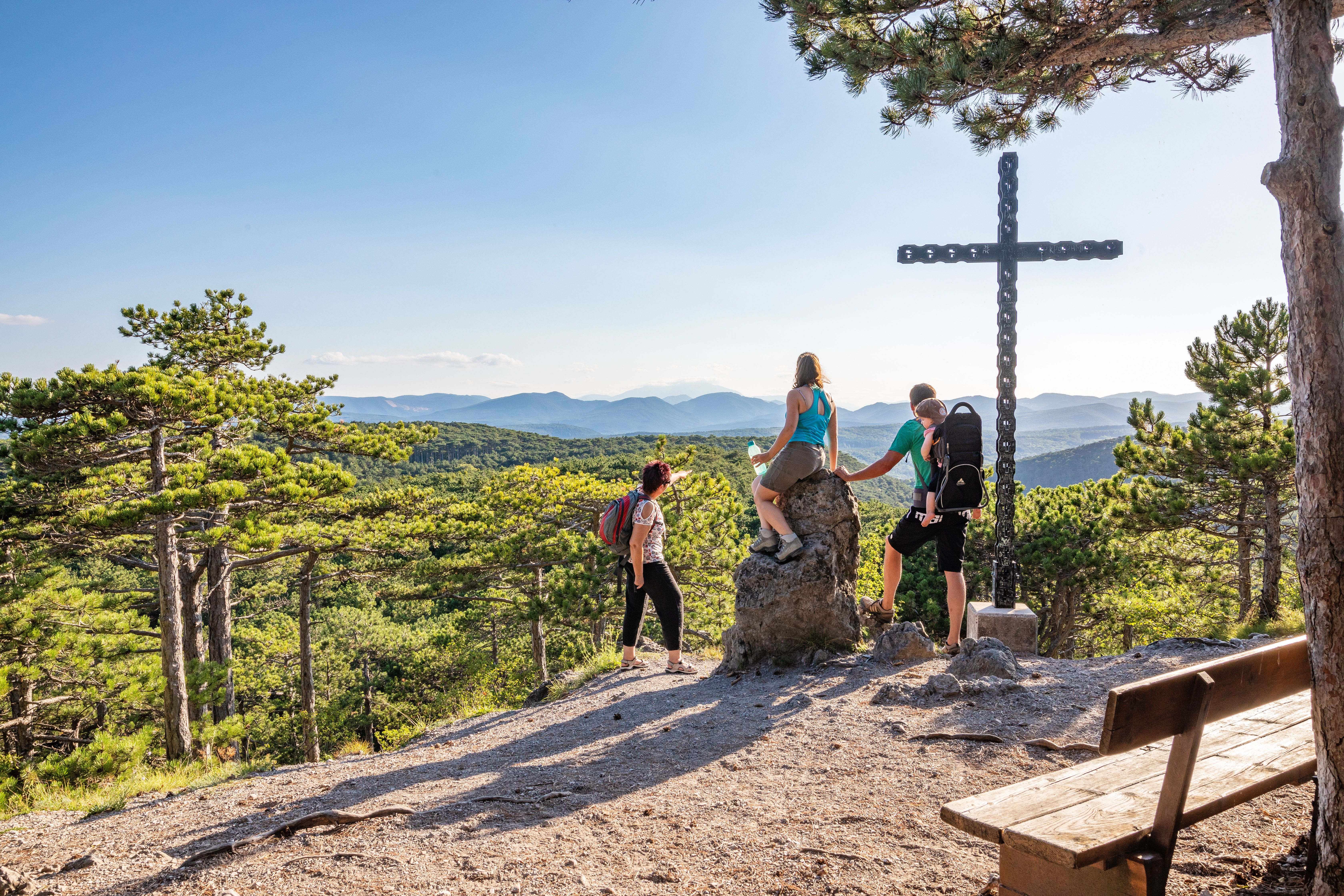 Aussichtspunkt Jubiläumskreuz bei Vöslauer Hütte