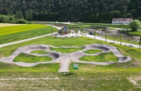 Pump track in the Fahrafeld retention basin